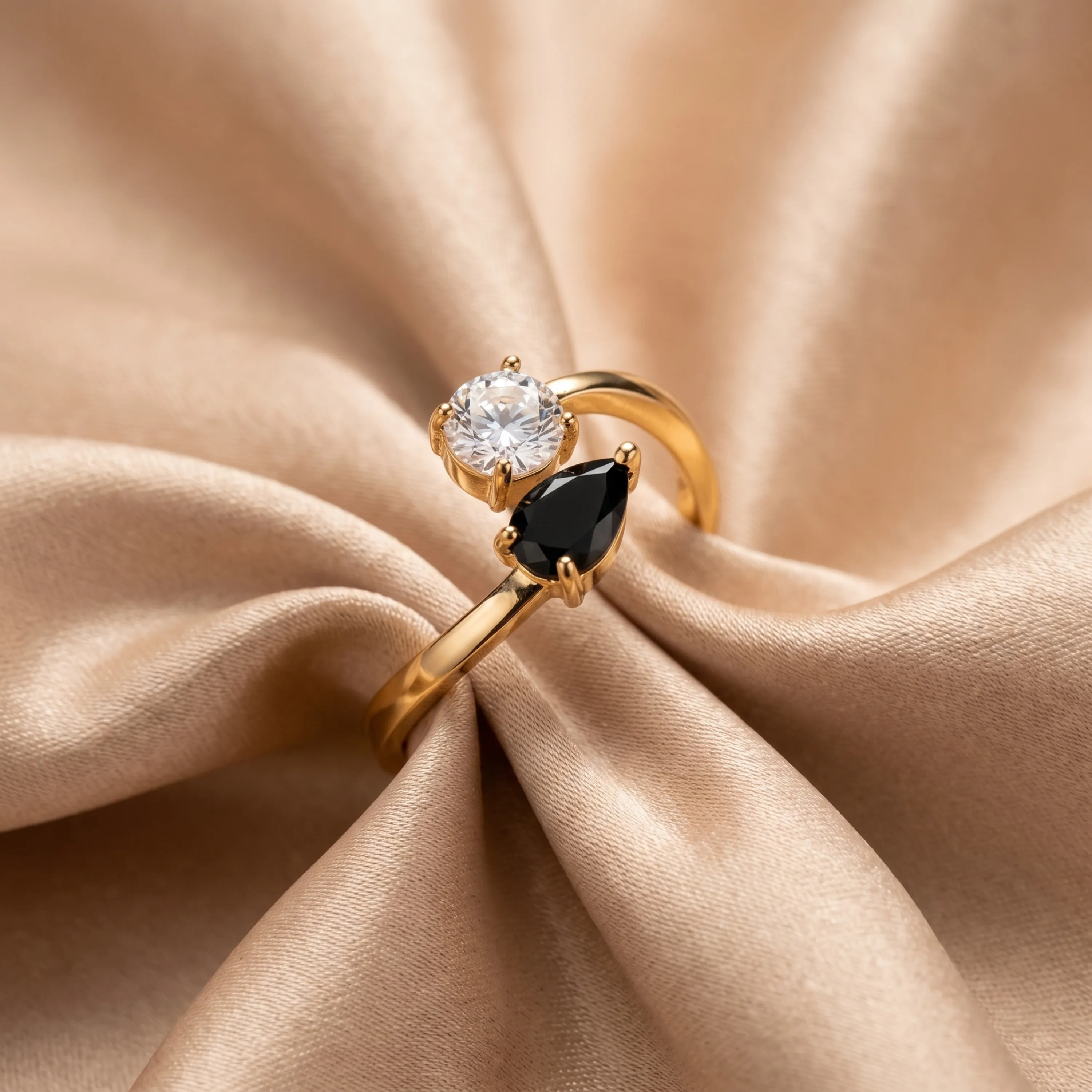 Noir Duo Stone Ring